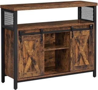 KOMODA SZAFKA FERMEO, LOFT, RUSTYKALNA, DRZWI PRZESUWNE, BARN DOOR, BRĄZ