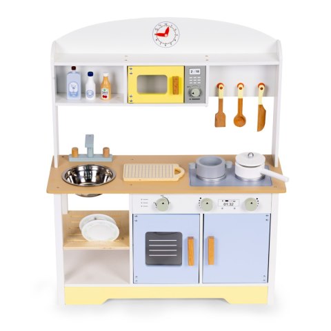 KUCHNIA DLA DZIECI DREWNIANA CUCINA, ECOTOYS, 12 AKCESORIÓW, PRALKA, MDF