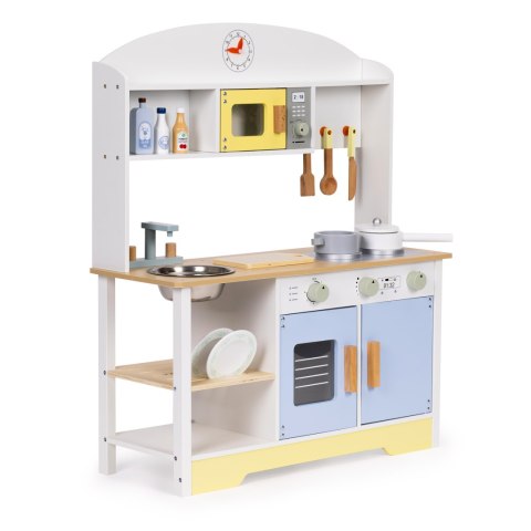 KUCHNIA DLA DZIECI DREWNIANA CUCINA, ECOTOYS, 12 AKCESORIÓW, PRALKA, MDF