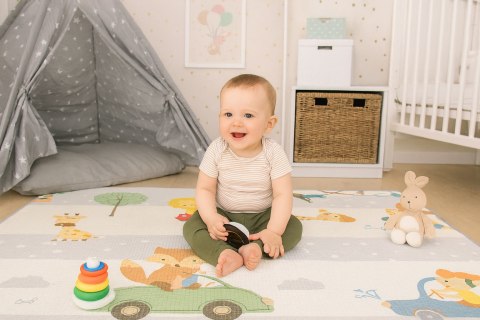 MATA EDUKACYJNA PIANKOWA LUDICO, DWUSTRONNA, 180X150 CM, ECOTOYS, EVA