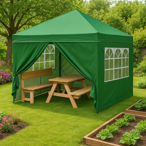 NAMIOT OGRODOWY 3X3 M AEGIS, PAWILON POP-UP, 4 ŚCIANKI, WODOODPORNY, TORBA