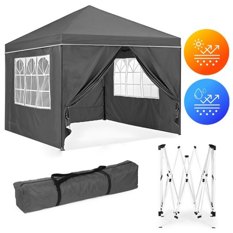 NAMIOT OGRODOWY 3X3 AUTOMATYCZNY TENDA, PAWILON, 4 ŚCIANKI, POP-UP, SZARY