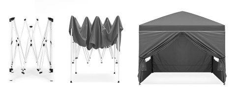 NAMIOT OGRODOWY 3X3 AUTOMATYCZNY TENDA, PAWILON, 4 ŚCIANKI, POP-UP, SZARY