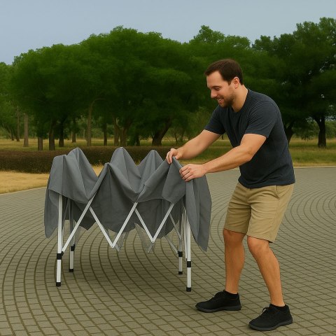 NAMIOT OGRODOWY 3X3 AUTOMATYCZNY TENDA, PAWILON, 4 ŚCIANKI, POP-UP, SZARY