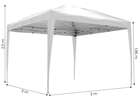 NAMIOT OGRODOWY 3X3 PAWILON AUTOMATYCZNY SOLARA, POP-UP, WODOODPORNY, BIAŁY