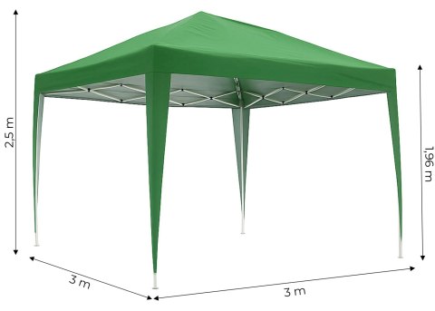 NAMIOT OGRODOWY 3X3 M AEGIS, PAWILON, AUTOMATYCZNY POP-UP, WODOODPORNY