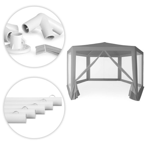 PAWILON NAMIOT OGRODOWY 2X2X2M, PAVILLON, 6 ŚCIAN, MOSKITIERA, MULTIGARDEN