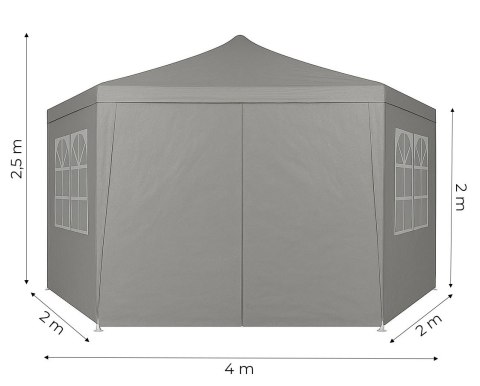 PAWILON OGRODOWY AEGIS, NAMIOT 2X2X2 M, 6 ŚCIAN, OKNA, WODOODPORNY, DZIAŁKA