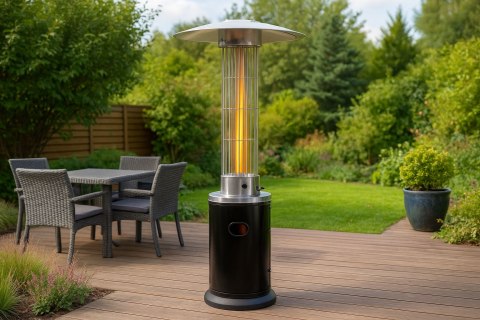 OGRZEWACZ GAZOWY TARASOWY CALORIS, PARASOL 9KW, OGRODOWY, POKROWIEC, KOŁA