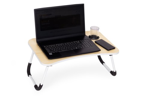 STOLIK POD LAPTOPA FLEXO, DO ŁÓŻKA, CZARNY, LOFT, Z USB, SALONU, 60X40 CM