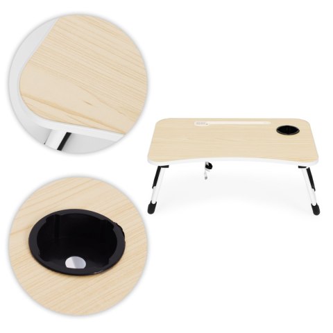 STOLIK POD LAPTOPA FLEXO, DO ŁÓŻKA, CZARNY, LOFT, Z USB, SALONU, 60X40 CM