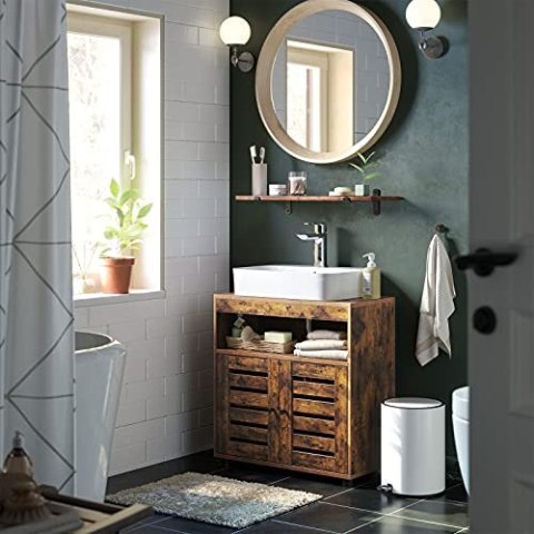 SZAFKA ŁAZIENKOWA POD UMYWALKĘ AURIA, RUSTYKALNA, BRĄZOWA, LOFT, STYLOWA