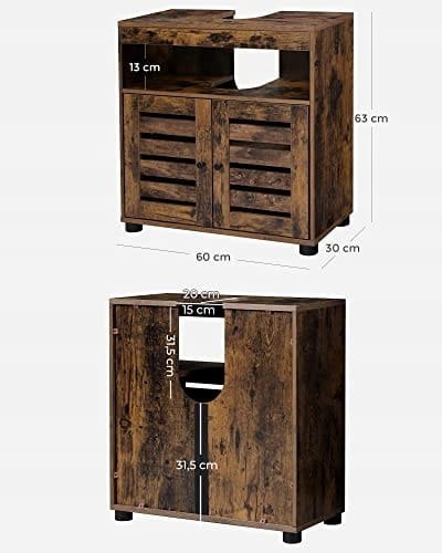 SZAFKA ŁAZIENKOWA POD UMYWALKĘ AURIA, RUSTYKALNA, BRĄZOWA, LOFT, STYLOWA