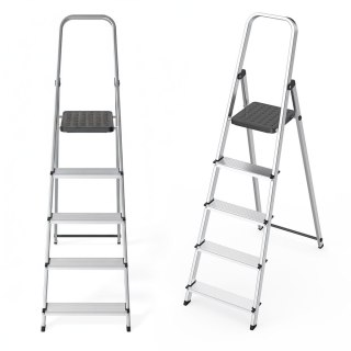 DRABINA ALUMINIOWA 5 STOPNI 150KG ASCENDIA, MODERN HOME, SKŁADANA, DOMOWA