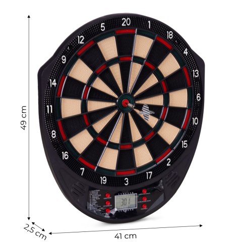 TARCZA DO DARTA ELEKTRONICZNA LUMINOS, RZUTKI, LCD, 41 CM, 26 GIER