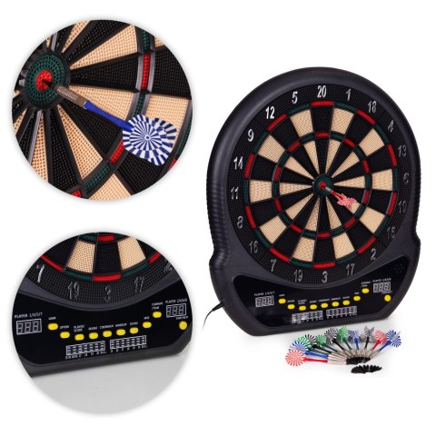 TARCZA ELEKTRONICZNA DO DARTA CENTRIA, 48CM, 12 RZUTEK, 27 GIER, ZESTAW