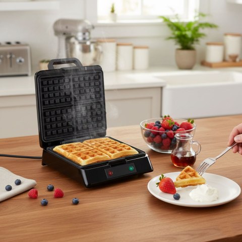 GOFROWNICA VELLUTO, MOCNA 1300W, NA 4 DUŻE GOFRY, POWŁOKA NIEPRZYWIERAJĄCA
