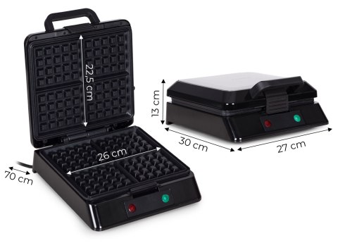 GOFROWNICA VELLUTO, MOCNA 1300W, NA 4 DUŻE GOFRY, POWŁOKA NIEPRZYWIERAJĄCA