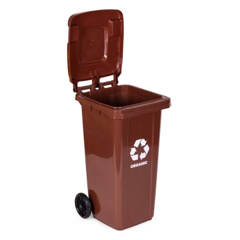 POJEMNIK NA ODPADY BIO 120L BRĄZOWY ROBUSTUS, KOSZ NA ŚMIECI, KUBEŁ, EN-840