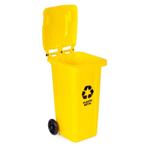 POJEMNIK NA ODPADY 120L ŻÓŁTY, KOSZ NA PLASTIK, SUSTINE, HDPE, KOŁA, EN-840