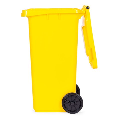 POJEMNIK NA ODPADY 120L ŻÓŁTY, KOSZ NA PLASTIK, SUSTINE, HDPE, KOŁA, EN-840