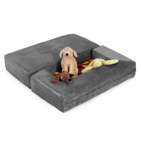 SOFA DLA DZIECI MODUŁOWA LUDUS, 4 ELEMENTY, SZARA, PIANKOWA, KANAPA, DIY