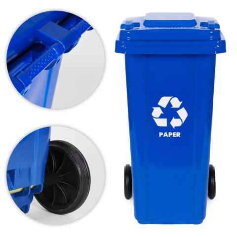 POJEMNIKI KOSZE NA ŚMIECI DO SEGREGACJI 4X120L, GESTIO, ZESTAW, HDPE, KOŁA