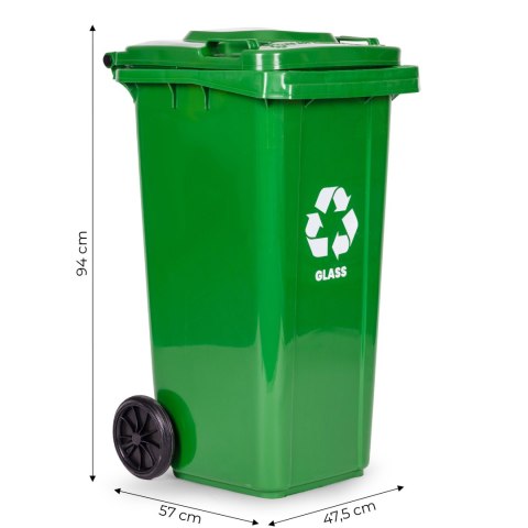POJEMNIKI KOSZE NA ODPADY 5X120L, ZESTAW DO SEGREGACJI, STABILA, HDPE, KOŁA