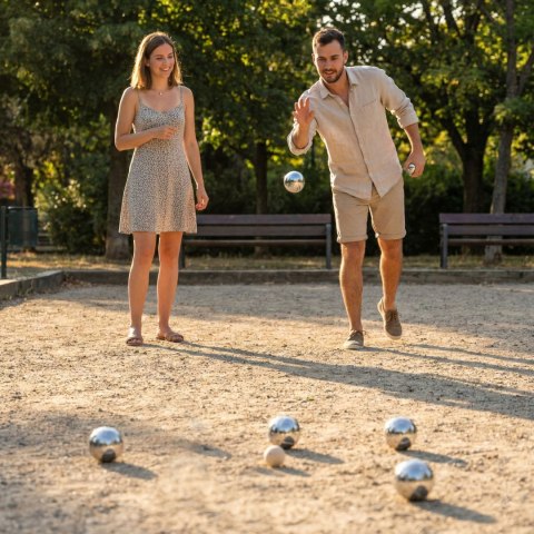 Zestaw do gry w bule kule boules petanque 6 szt. + etui i akcesoria