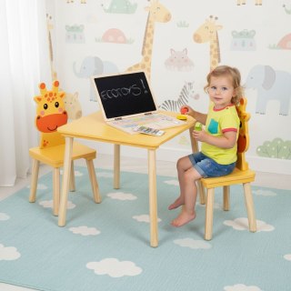ZESTAW MEBLI GIOIA, STOLIK, 2 KRZESEŁKA, DZIECIĘCY, ŻYRAFA, DREWNO, ECOTOYS