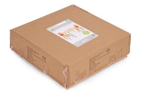 ZESTAW MEBLI GIOIA, STOLIK, 2 KRZESEŁKA, DZIECIĘCY, ŻYRAFA, DREWNO, ECOTOYS