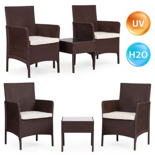 ZESTAW MEBLI OGRODOWYCH SOLAIO, 2 FOTELE, STOLIK, TARAS, OGRÓD, RATTAN