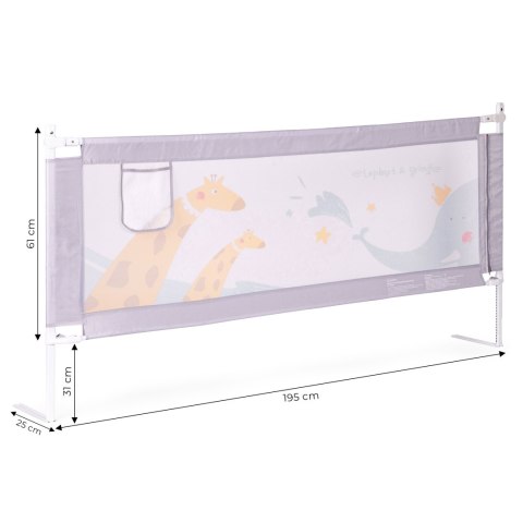 BARIERKA OCHRONNA DO ŁÓŻKA 200 CM, CUSTODIA, ECOTOYS, SKŁADANA, REGULOWANA