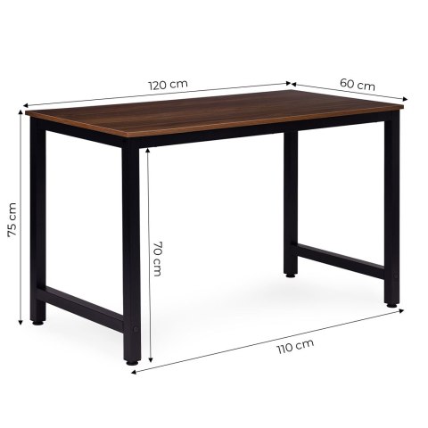 BIURKO KOMPUTEROWE 120X60 FLUXO, DO NAUKI, PRACY, GRANIA, LOFT, METALOWE