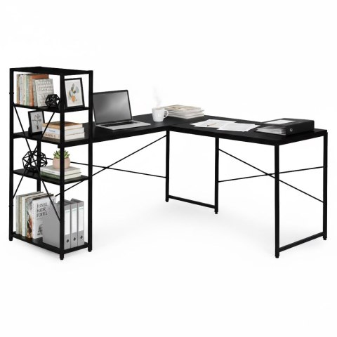 BIURKO NAROŻNE Z REGAŁEM NEXUS, LOFT, GAMINGOWE, PÓŁKI, 145X145, MODERNHOME
