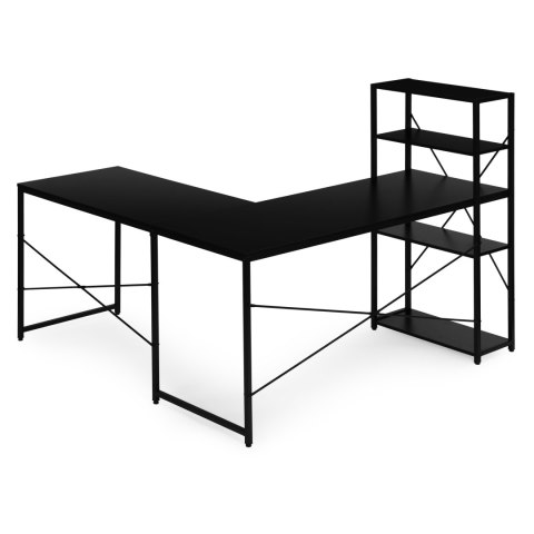 BIURKO NAROŻNE Z REGAŁEM NEXUS, LOFT, GAMINGOWE, PÓŁKI, 145X145, MODERNHOME