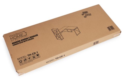 BIURKO NAROŻNE Z REGAŁEM NEXUS, LOFT, GAMINGOWE, PÓŁKI, 145X145, MODERNHOME