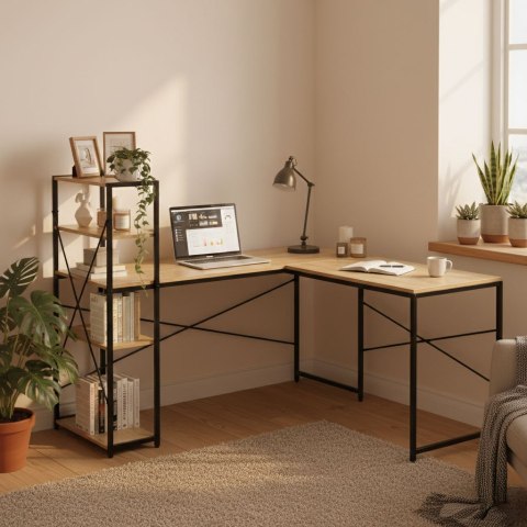 BIURKO NAROŻNE NEXUS, REGAŁ, LOFT, KOMPUTEROWE, GAMINGOWE, METALOWE, 145CM