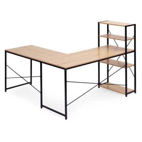 BIURKO NAROŻNE NEXUS, REGAŁ, LOFT, KOMPUTEROWE, GAMINGOWE, METALOWE, 145CM