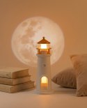 Lampka nocna z projektorem SHP LIGHTHOUSE biało-złota