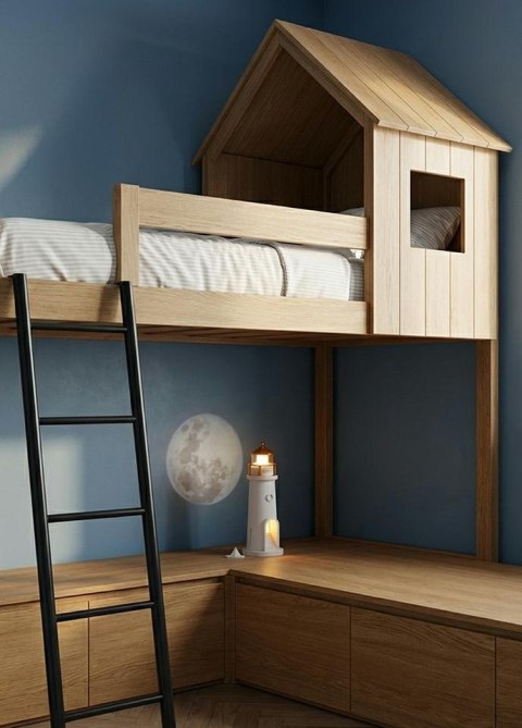 Lampka nocna z projektorem SHP LIGHTHOUSE biało-złota