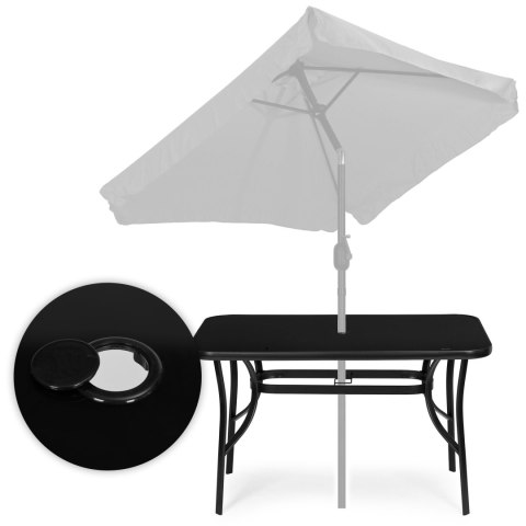 STOLIK OGRODOWY SOLARA, STÓŁ SZKLANY 140X80 CM, CZARNY, LOFT, DO OGRODU