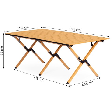 STOLIK TURYSTYCZNY VAGANS, 120X60 CM, CZARNY, LOFT, STÓŁ, KAWOWY