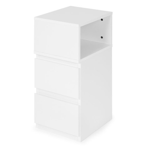 SZAFKA NOCNA LED LUMINIS, 2 SZUFLADY, WNĘKA, MDF, NOWOCZESNA, DO SYPIALNI
