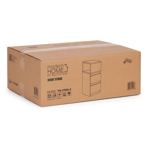 SZAFKA NOCNA LED LUMINIS, 2 SZUFLADY, WNĘKA, MDF, NOWOCZESNA, DO SYPIALNI