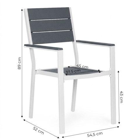 KRZESŁA OGRODOWE AZZURRO, 2 SZT, DO OGRODU, TARAS, BALKON, CZARNE