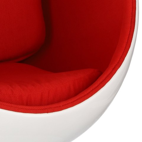 FOTEL EGG, JAJO, OWALNY, BIAŁO-CZERWONY, FUTURYSTYCZNY, OBROTOWY, NIETYPOWY