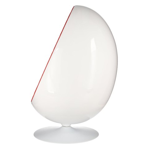 FOTEL EGG, JAJO, OWALNY, BIAŁO-CZERWONY, FUTURYSTYCZNY, OBROTOWY, NIETYPOWY