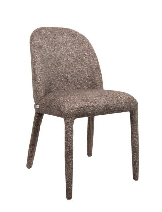 KRZESŁO TAPICEROWANE ARMONIA BRĄZOWE, DO SALONU, JADALNI, VELVET, GLAMOUR