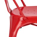 METALOWE CZERWONE KRZESŁO ARTPRO LOFT, INDUSTRIALNE, DO KUCHNI, DO JADALNI